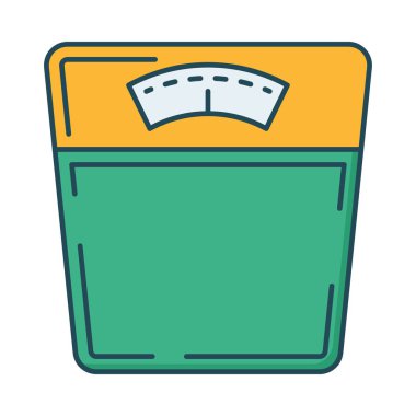 ağırlık ölçer düz simgesi beyaz arka plan, vektör, illüstrasyon izole