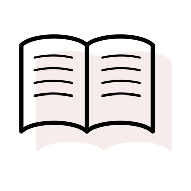 açılan kitap düz simgesi, vektör, illüstrasyon kavramı okuma, 