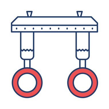 Beyaz arka plan, vektör, illüstrasyon izole jimnastik yüzük düz simgesi