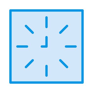 duvar saat düz simgesi, vektör, illüstrasyon