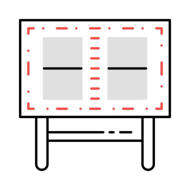 spor çetele düz simgesi beyaz arka plan, vektör, illüstrasyon izole