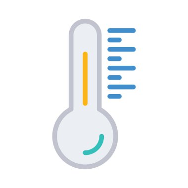 termometre düz simgesi, vektör, illüstrasyon