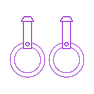 Beyaz arka plan, vektör, illüstrasyon izole jimnastik yüzük düz simgesi