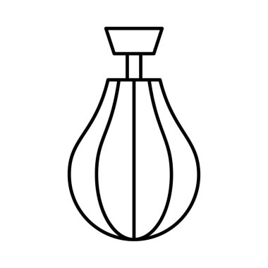 boks torbası düz simgesi beyaz arka plan, vektör, illüstrasyon izole  