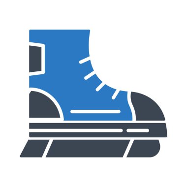 buz pateni ayakkabı düz simgesi beyaz arka plan, vektör, illüstrasyon izole 