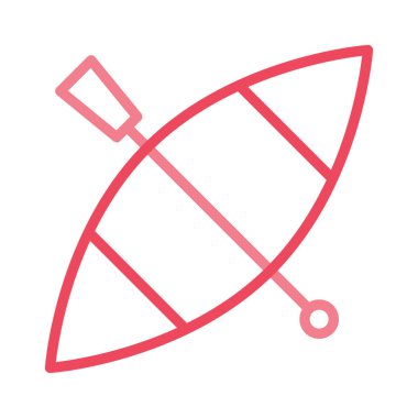 Kano kürek düz simgesi beyaz arka plan, vektör, illüstrasyon izole  