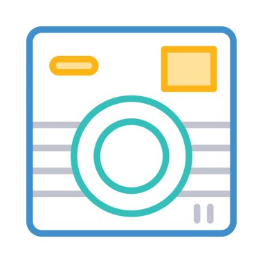 kamera düz simgesi, vektör, illüstrasyon, fotoğraf kavramı 