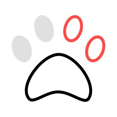 hayvan pençe düz simgesi, vektör, illüstrasyon