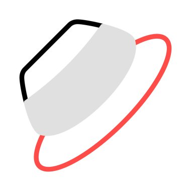 moda şapka düz simgesi, vektör, illüstrasyon