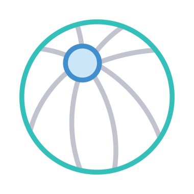 Futbol topu düz simgesi, vektör, illüstrasyon 