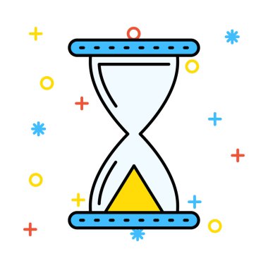 kum saati düz simgesi, vektör, illüstrasyon