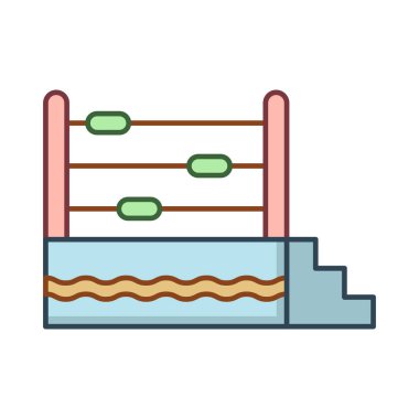 boks halka düz simgesi beyaz arka plan, vektör, illüstrasyon izole  