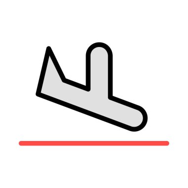 iniş uçak düz simgesi, vektör, illüstrasyon