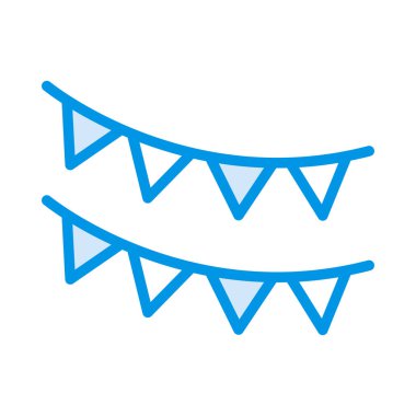 bayrak dekorasyon düz simgesi, vektör, illüstrasyon  