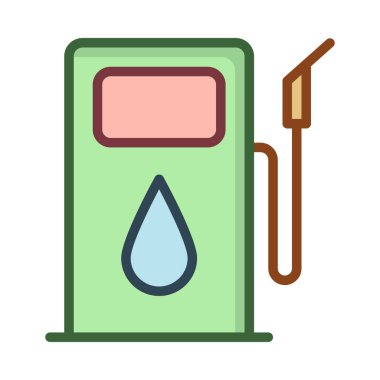 yakıt benzin petrol düz kutsal kişilerin resmi, vektör, illüstrasyon 