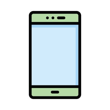 cep telefon düz simgesi, vektör, illüstrasyon 