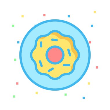 tatlı kurabiye düz simgesi, vektör, illüstrasyon