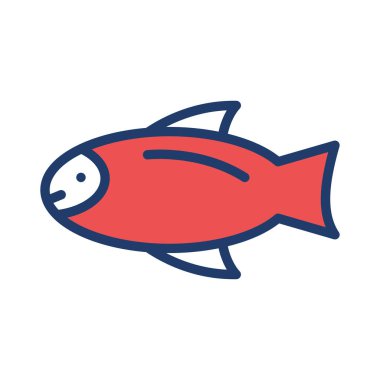 Balık düz simgesi, vektör, illüstrasyon