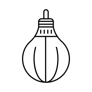 boks torbası düz simgesi beyaz arka plan, vektör, illüstrasyon izole  