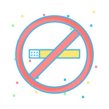 Beyaz arka plan, vektör, illüstrasyon izole yasaktır düz bir simge yoktur