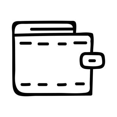 deri cüzdan düz simgesi, vektör, illüstrasyon