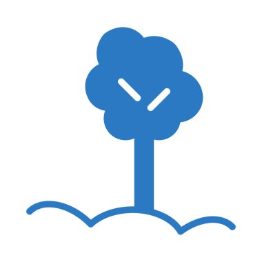 Ağaç Parkı düz simgesi, vektör, illüstrasyon 