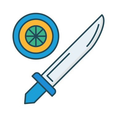 hedef düz simgesi beyaz arka plan, vektör, illüstrasyon izole bıçakla