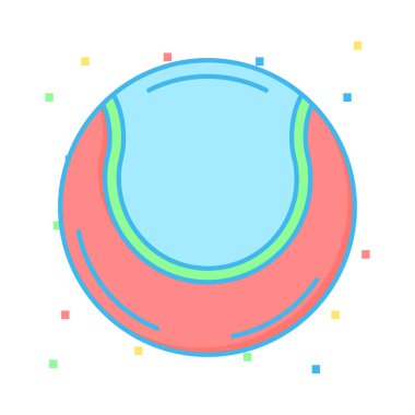 beysbol topu düz simgesi beyaz arka plan, vektör, illüstrasyon izole   