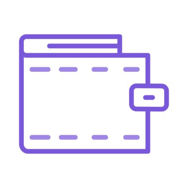 deri cüzdan düz simgesi, vektör, illüstrasyon