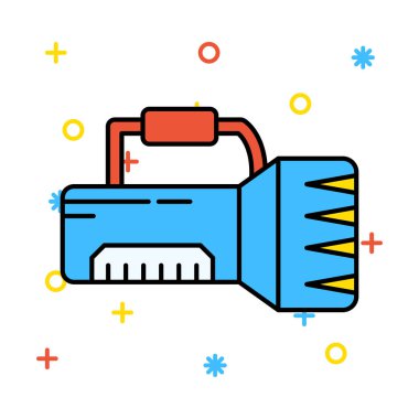 el feneri düz simgesi beyaz arka plan, vektör, illüstrasyon izole