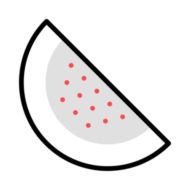 karpuz düz simgesi, vektör, illüstrasyon