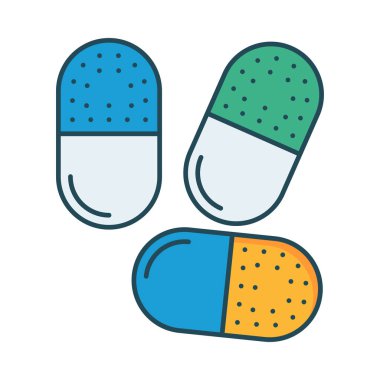 hapları düz simgesi beyaz arka plan, vektör, illüstrasyon izole