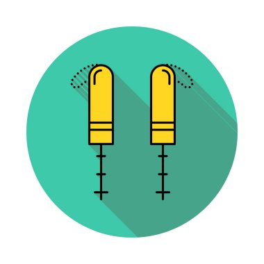 Beyaz arka plan, vektör, illüstrasyon izole düz simge spor paten kayak