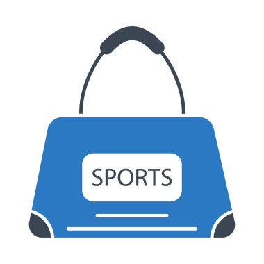 spor çanta düz simgesi beyaz arka plan, vektör, illüstrasyon izole