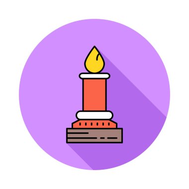 memorial mum düz simgesi beyaz arka plan, vektör, illüstrasyon izole