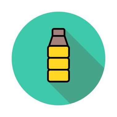 Plastik su şişesi düz simgesi, vektör, illüstrasyon  