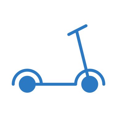 Çocuk scooter düz simgesi, vektör, illüstrasyon