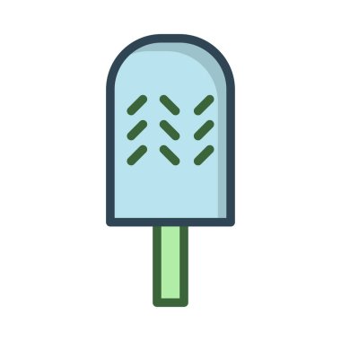 tatlı dondurma düz simgesi, vektör, illüstrasyon 