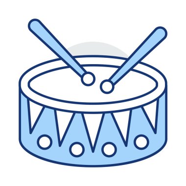 Beyaz arka plan, vektör, illüstrasyon izole davul düz simgesi