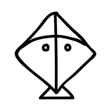 Uçurtma sinek oyuncak düz simgesi, vektör, illüstrasyon