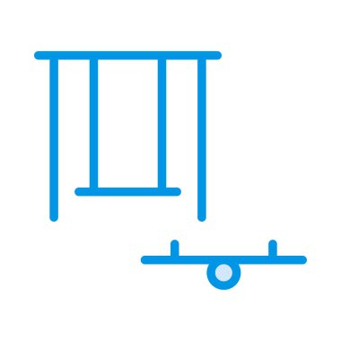 Park salıncaklar düz simgesi, vektör, illüstrasyon