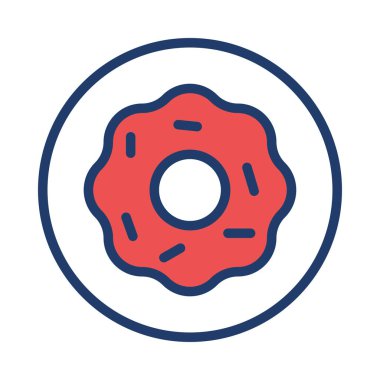 tatlı kurabiye düz simgesi, vektör, illüstrasyon