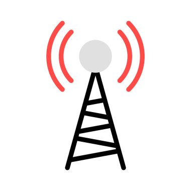 anten Kulesi sinyali düz kutsal kişilerin resmi, vektör, illüstrasyon 