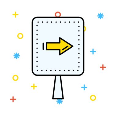 Beyaz arka plan, vektör, illüstrasyon izole sağ ok düz simgesi olan Yönetim Kurulu