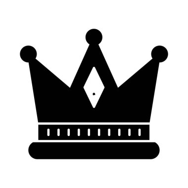 taç düz simgesi beyaz arka plan, vektör, illüstrasyon izole
