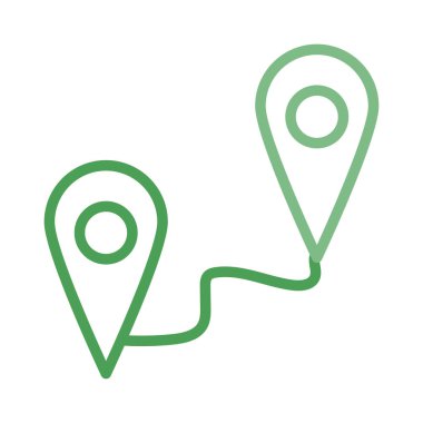 harita konumu parça düz simgesi, vektör, illüstrasyon