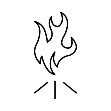 kamp ateşi yakmak alev vektör renk simgesi