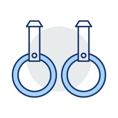 Beyaz arka plan, vektör, illüstrasyon izole jimnastik yüzük düz simgesi