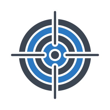 dart tahtası düz simgesi beyaz arka plan, vektör, illüstrasyon izole