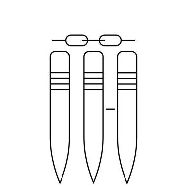 Kriket küçük kapı düz simgesi beyaz arka plan, vektör, illüstrasyon izole